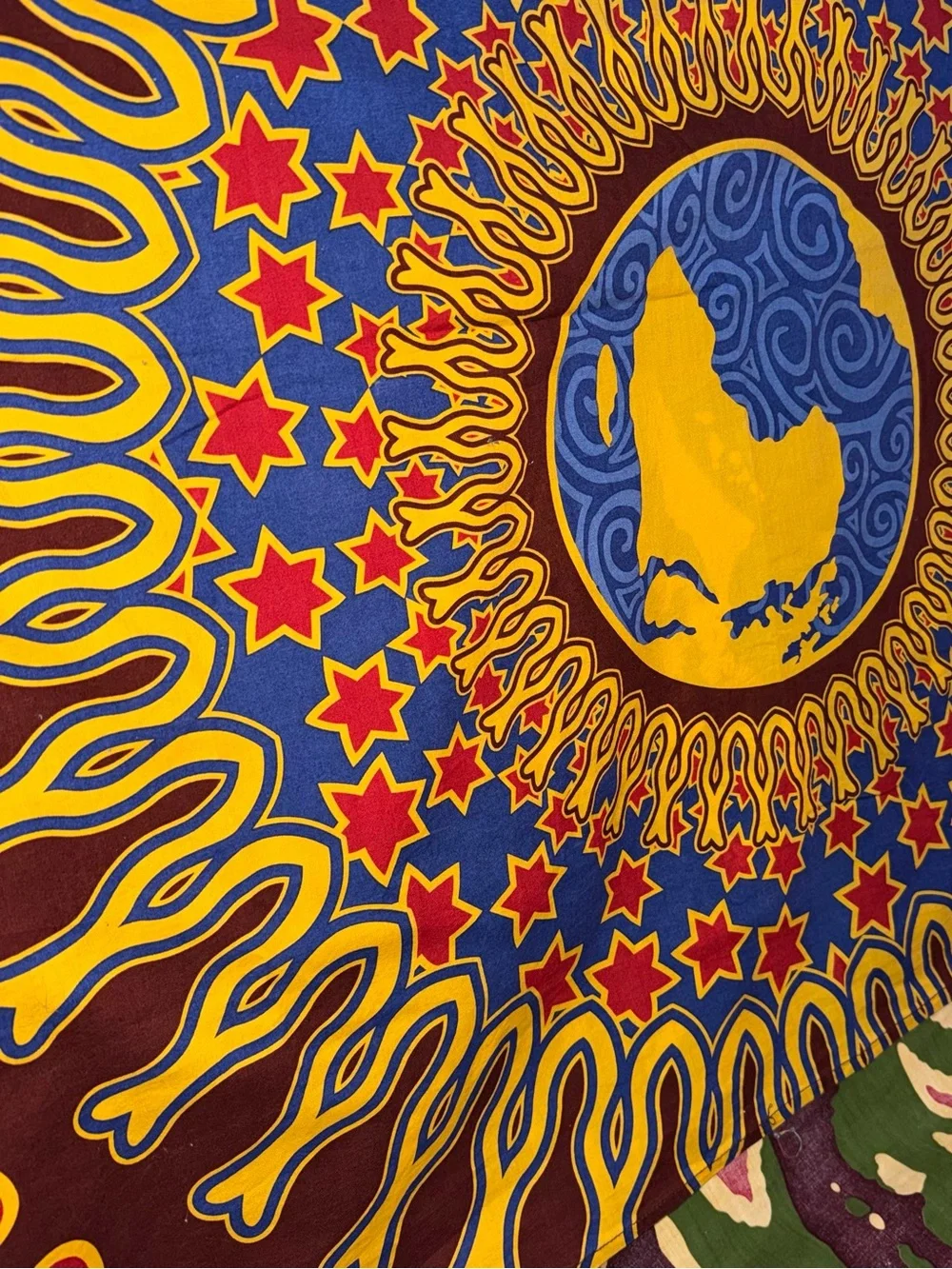 Sunburst Wall Tapestry in Yellow and Blue